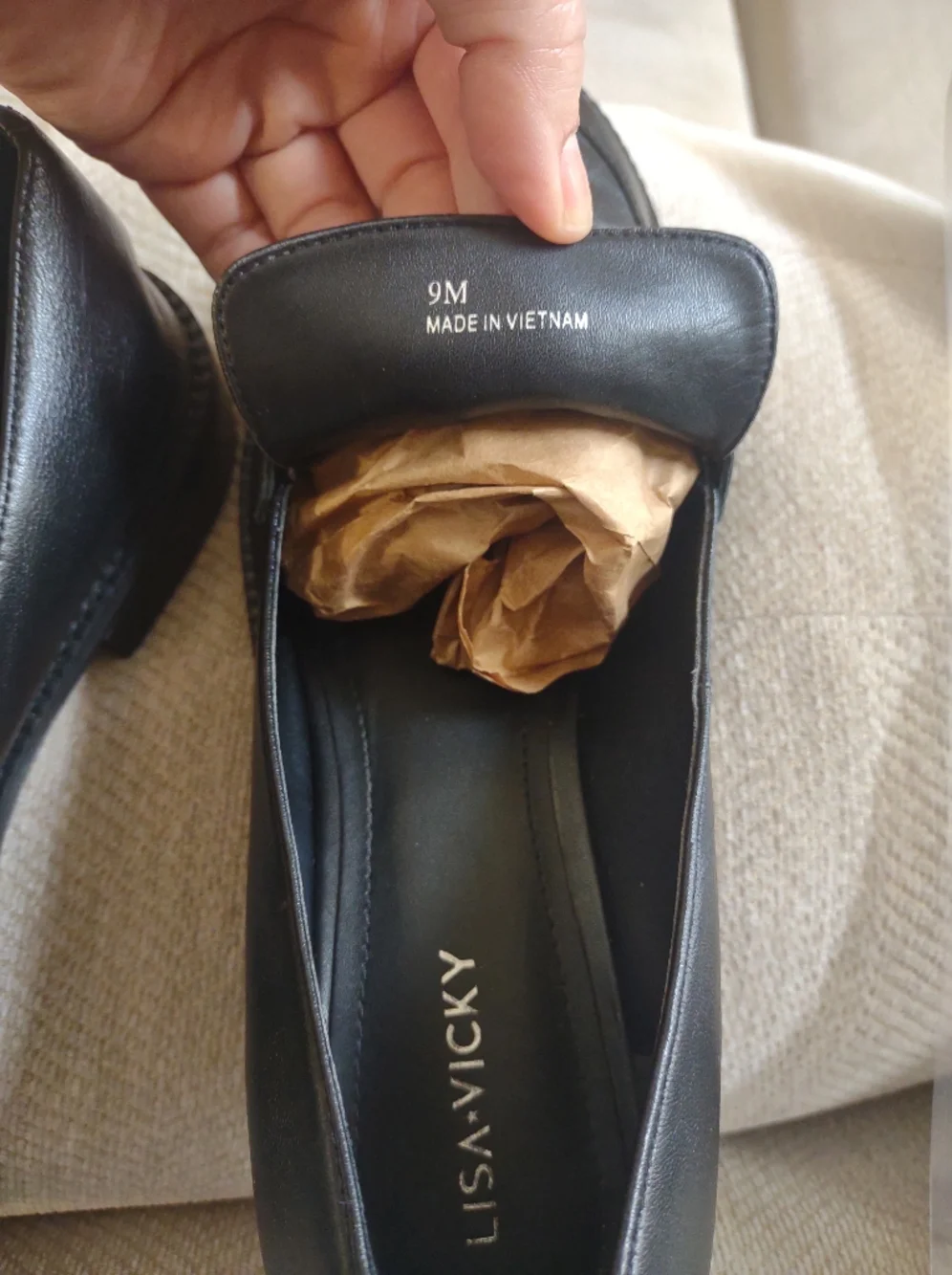 Lisa Vicky Black Gold Buckle Loafers